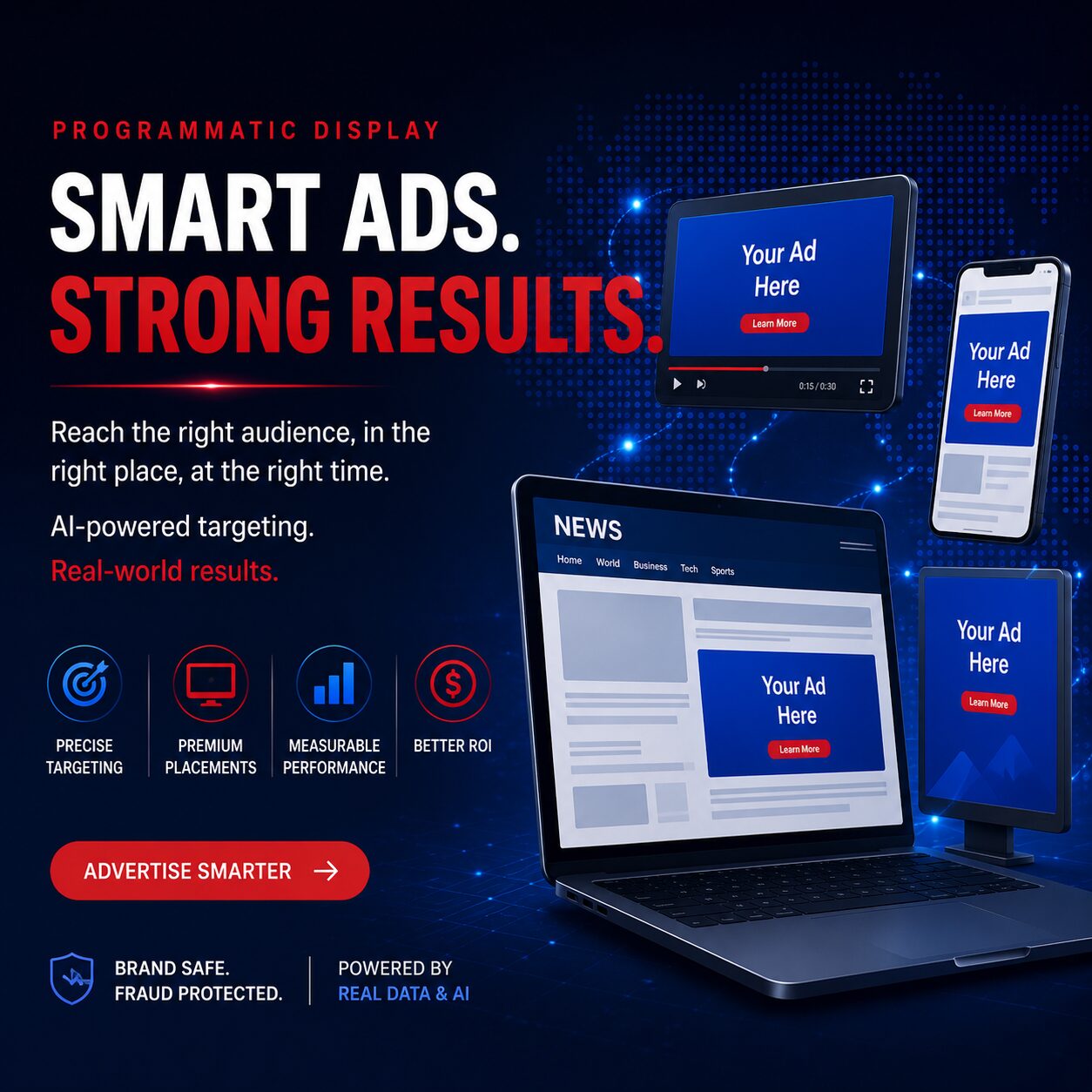 Programmatic display advertising across premium sites and apps