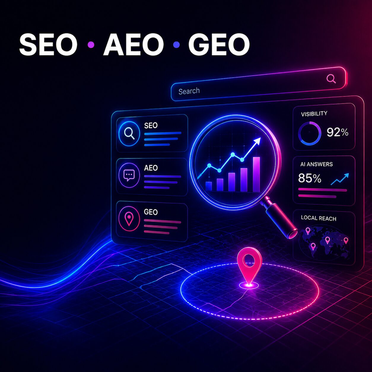 SEO, AEO and GEO search optimization services