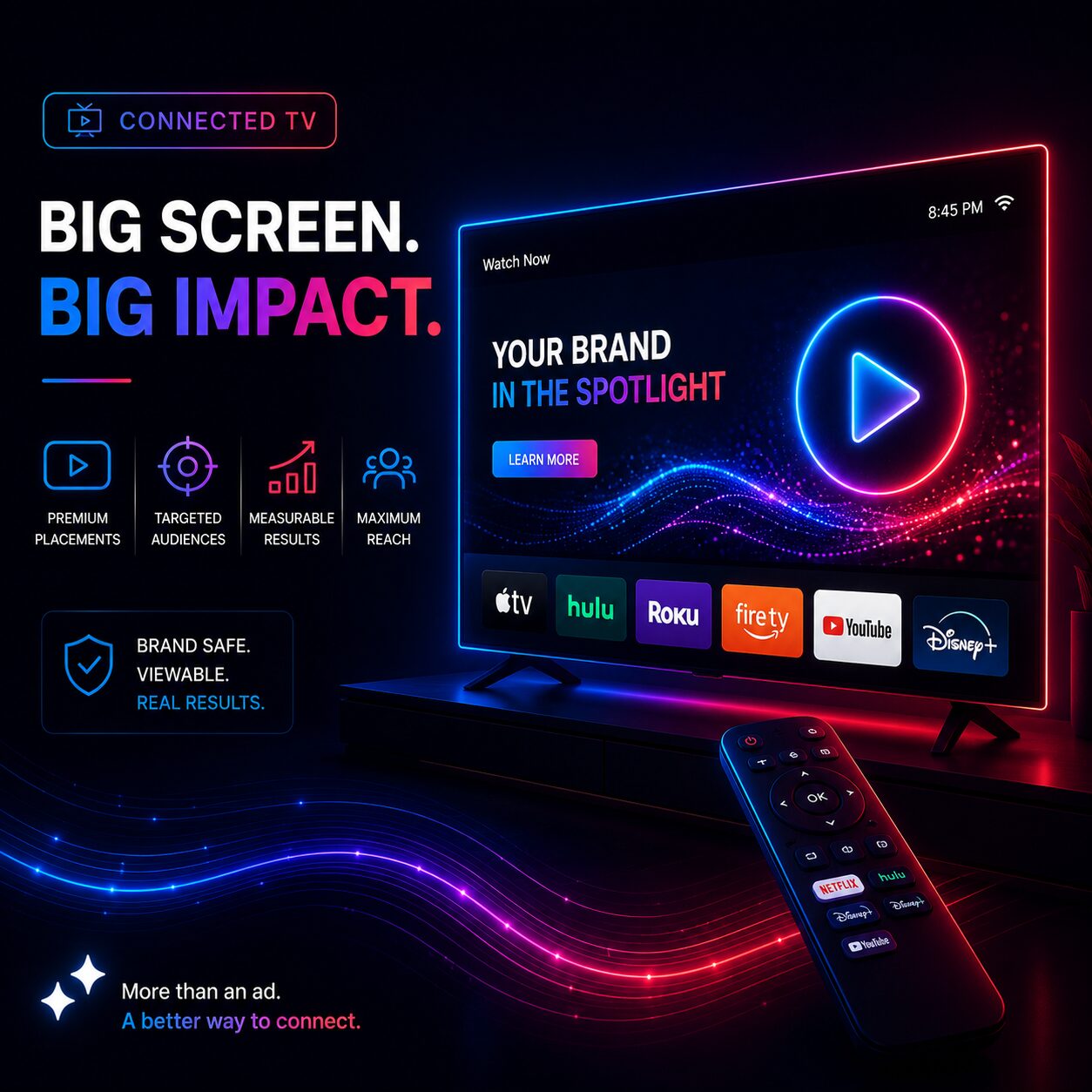 Connected TV and streaming OTT advertising