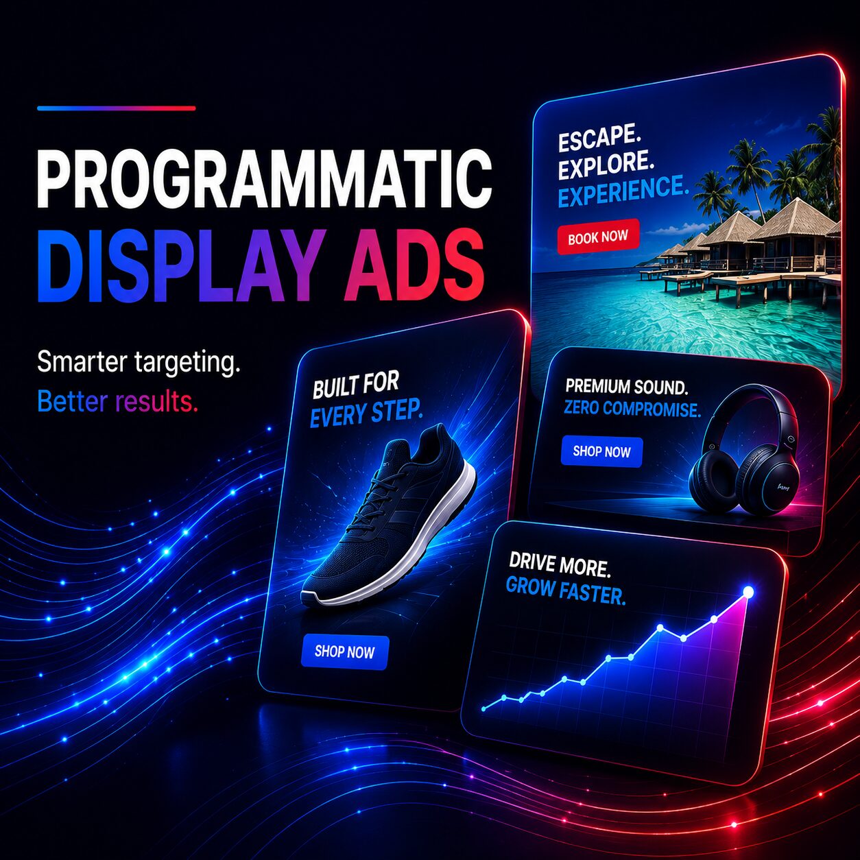 Programmatic display advertising across premium sites and apps