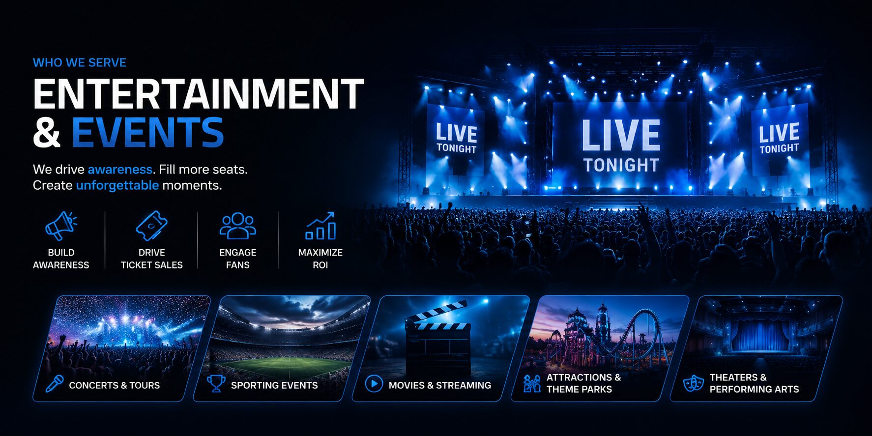 Digital marketing for entertainment venues and events